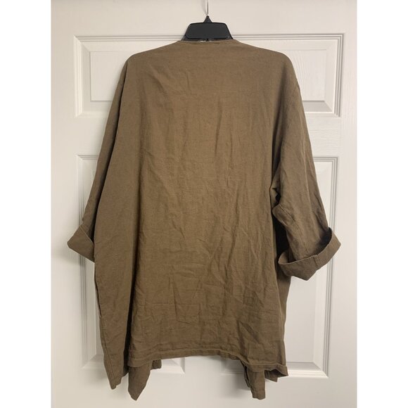 Jones & Co N.Y. Moka Linen Open Front Jacket Size 2X - Picture 3 of 8
